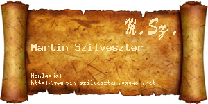 Martin Szilveszter névjegykártya